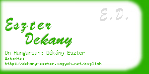 eszter dekany business card